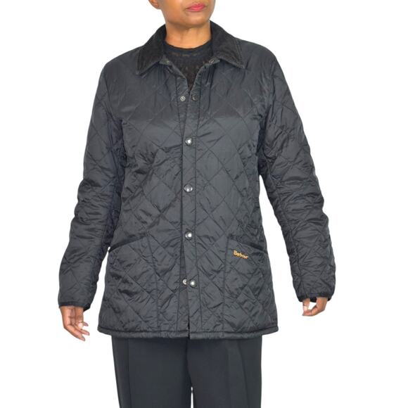 Barbour Heritage Liddesdale Jacket Black Quilted Lightweight Corduroy Mens Small - Picture 1 of 16